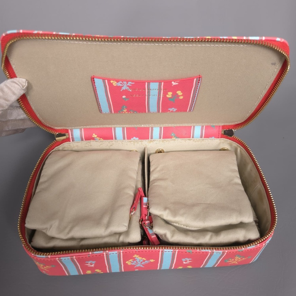 NEELY & CHLOE Women's Jewelry Case Travel Organizer Floral‎ Zip Box Pink